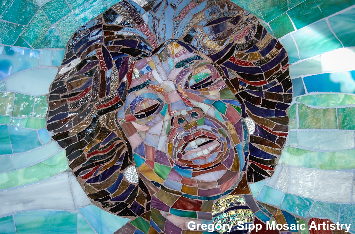 One of a kind mosaic print of Sarah Vaughn